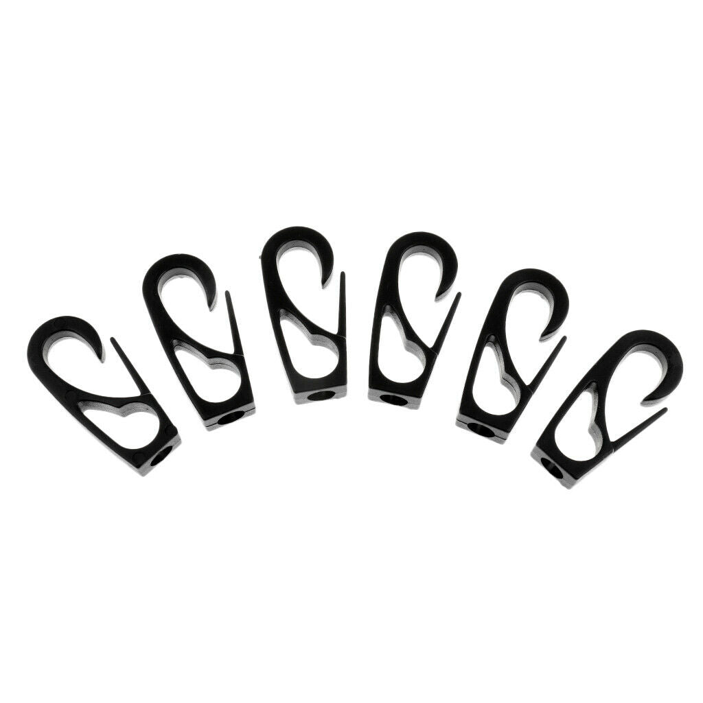 6 Pieces Black Nylon Kayak Canoe Boat 6mm Bungee Rope Fishing Rod Leash Ends