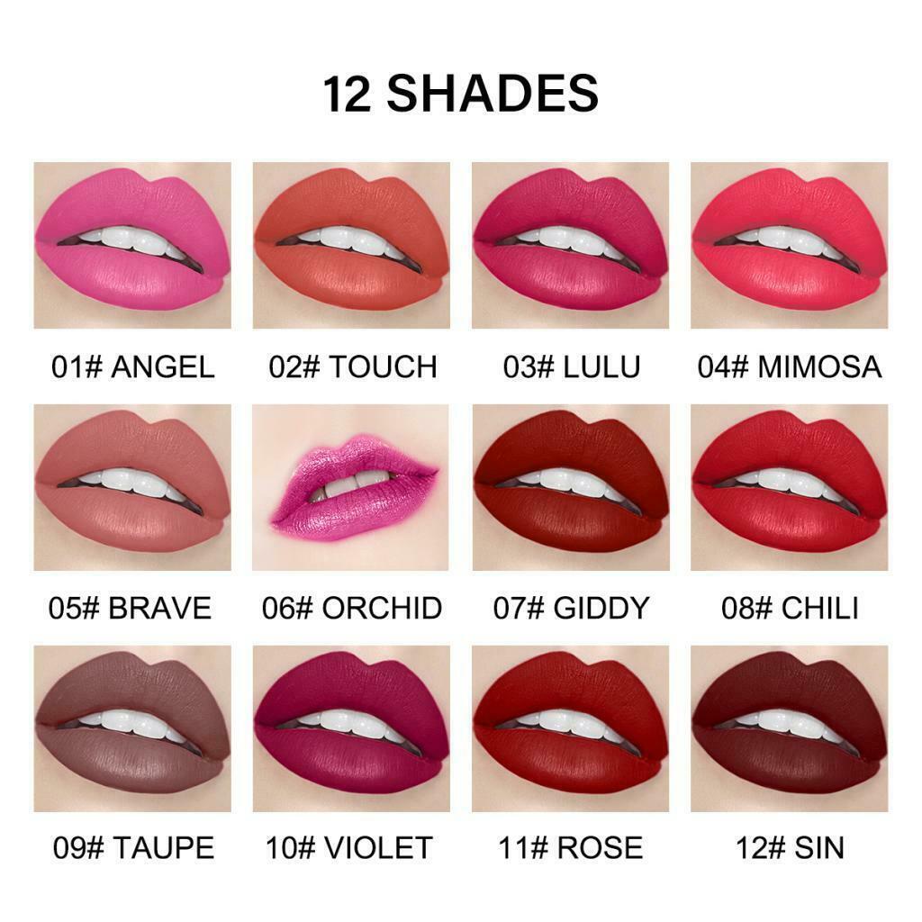 Waterproof Longlasting Lip Gloss Nonstick Cup Liquid Velvety Lipstick Violet