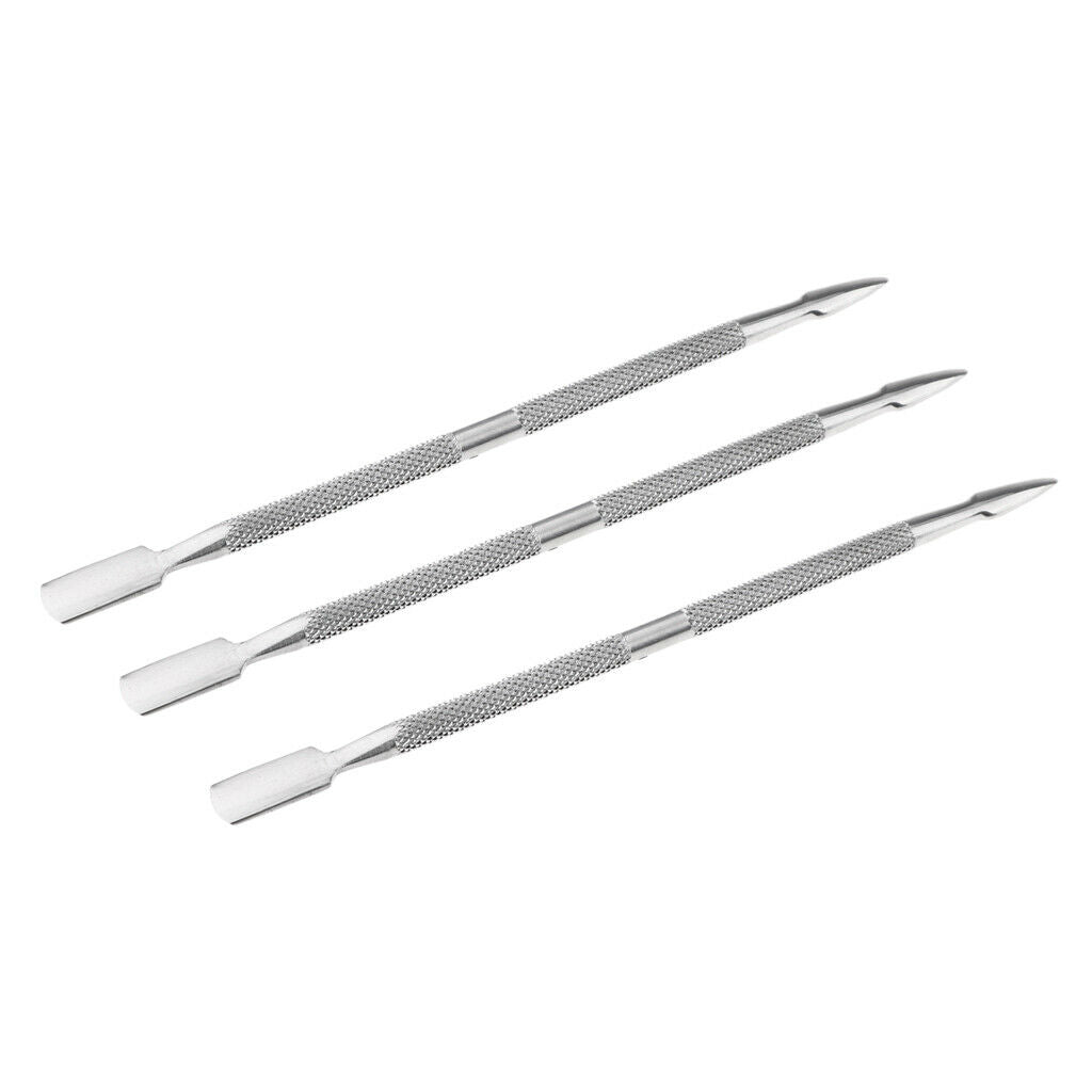 3x Cuticle Pusher Dead Skin Remover Manicure Nail Art Polishing Pedicure Kit -