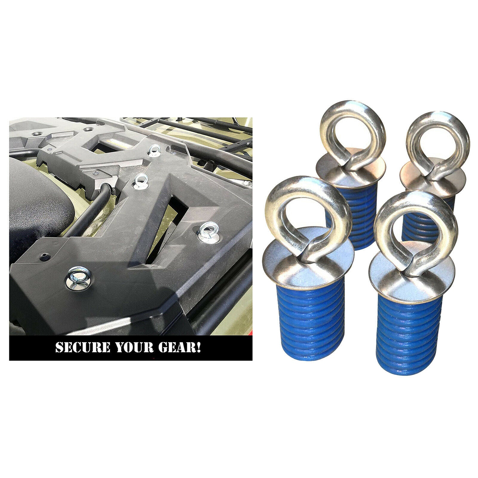 4 Pieces Anchors Tie Down for Polaris RZR Lock and Ride ACE Accessories