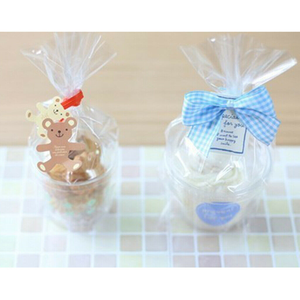 100x Plastic Bags Cookie Candy Pouches Mini Small Packing Pack 12x25cm