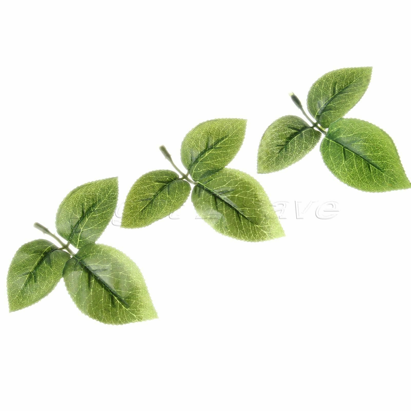 Artificial Silk Green Leaf Rose Leaves 50pcs Bouquet Garland Wedding Party Decor