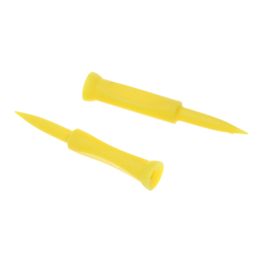 5pcs-set plastic golf tees 70mm yellow