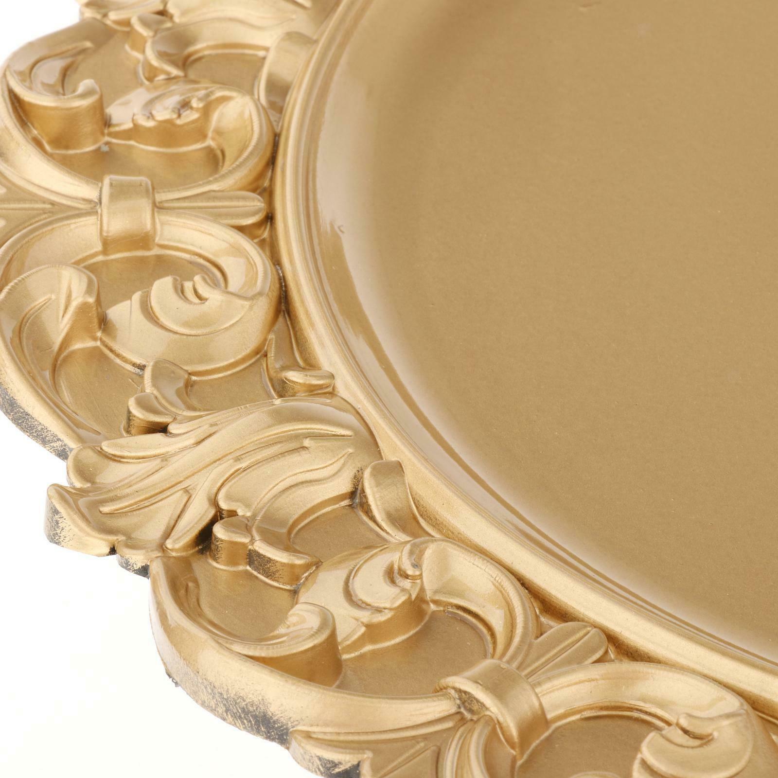 13in Table Cake Stand Golden Dinner Tart Pie Fruit Plate Tray Shelf Storage