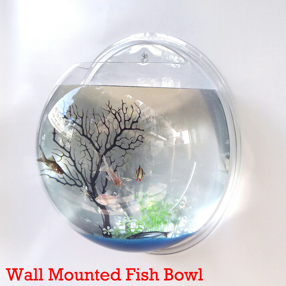 19.5cm Wall Mounted Hanging Fish Bowl Home Ornaments Tank Plant Flower Pot Vase
