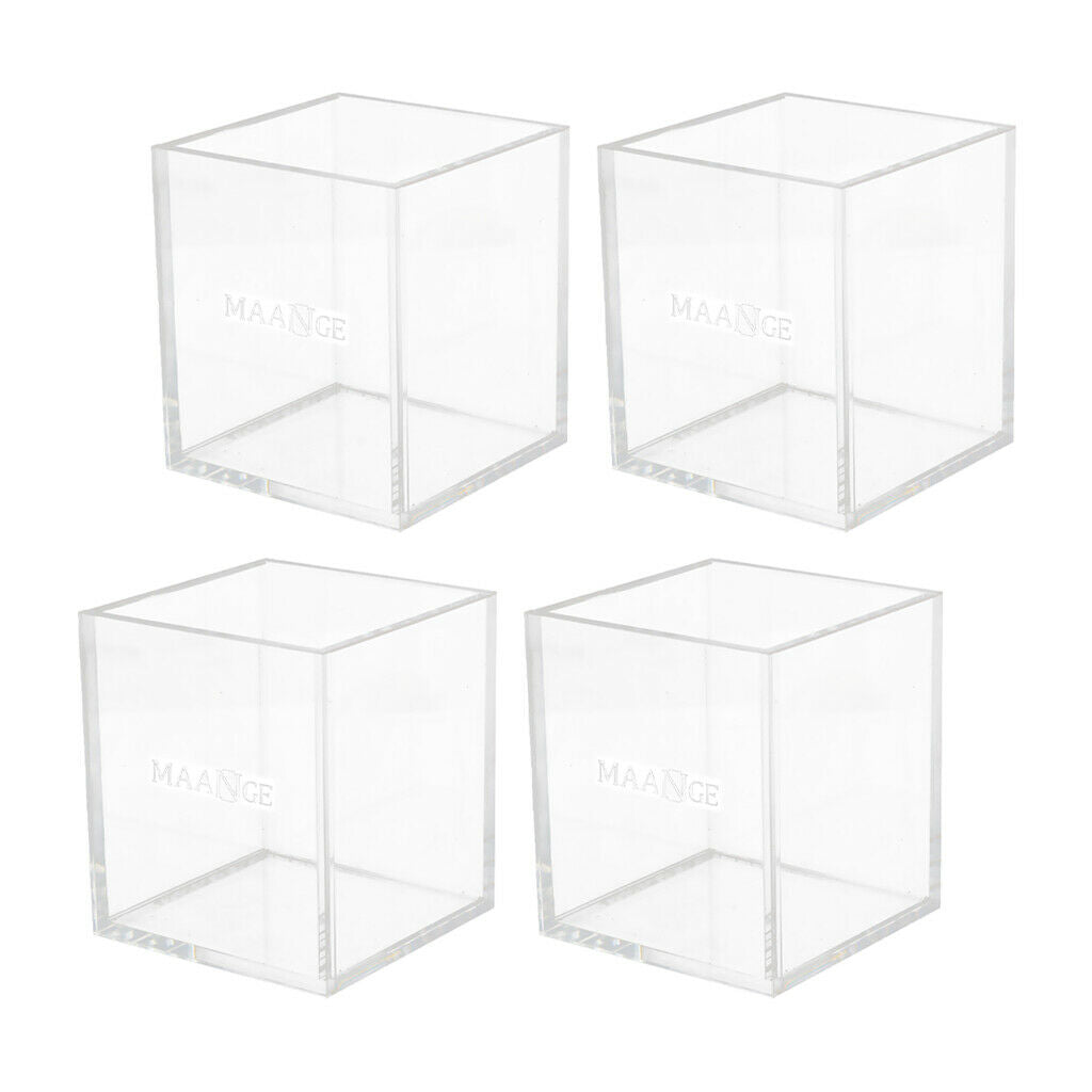 4x Acrylic Desk Cosmetic Organiser Brush Holder Pen Makeup Storage Case Box