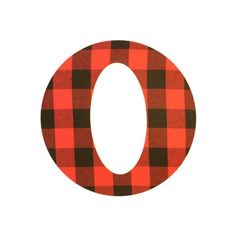 4 Pcs Letter Sign Joy Plaid Letter Wooden Decoration for Home Door Ornaments
