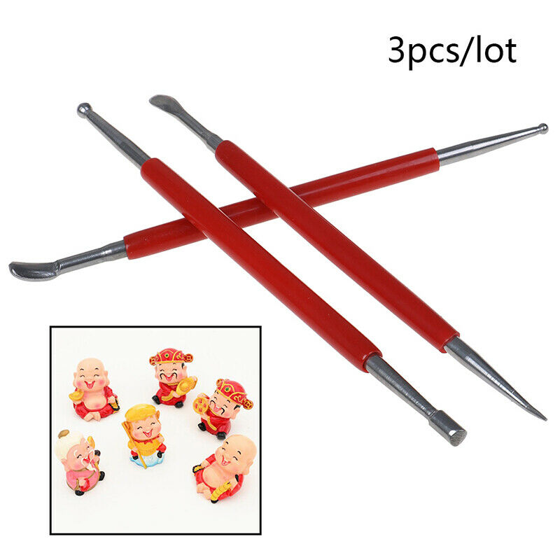 3PCS Leather Craft Modelling Splicing Embossing Spoon Carving Tool Stylus.l8