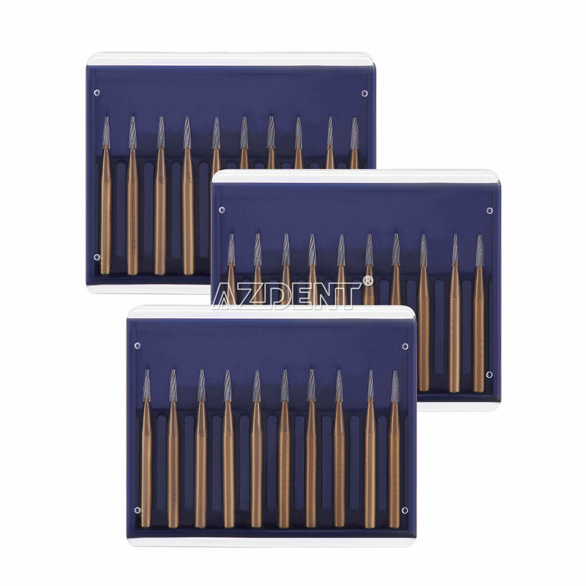 3X Dental Tungsten Steel Carbide Burs FG 7902 Titanium Coated for High Speed