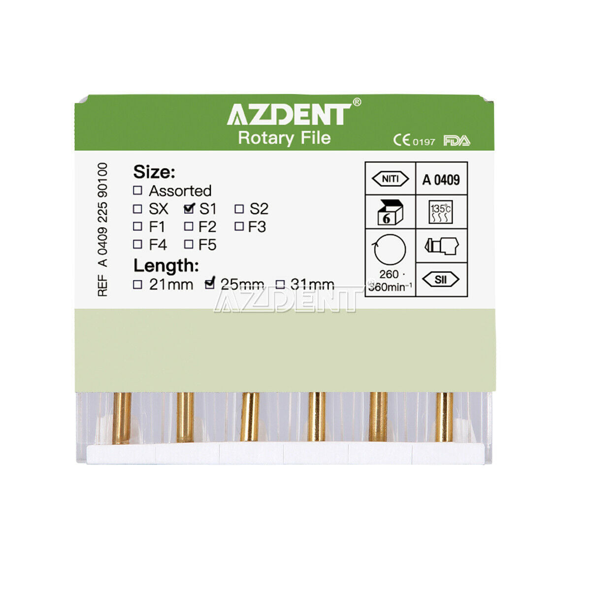 10X Dental Rotary Heat Activated Canal Root Endodontic Files Engine Use 25mm,S1