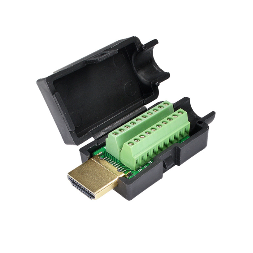 1PCS HDMI 19PIN Male Plug Solderless Breakout Terminals  Connector With Cover