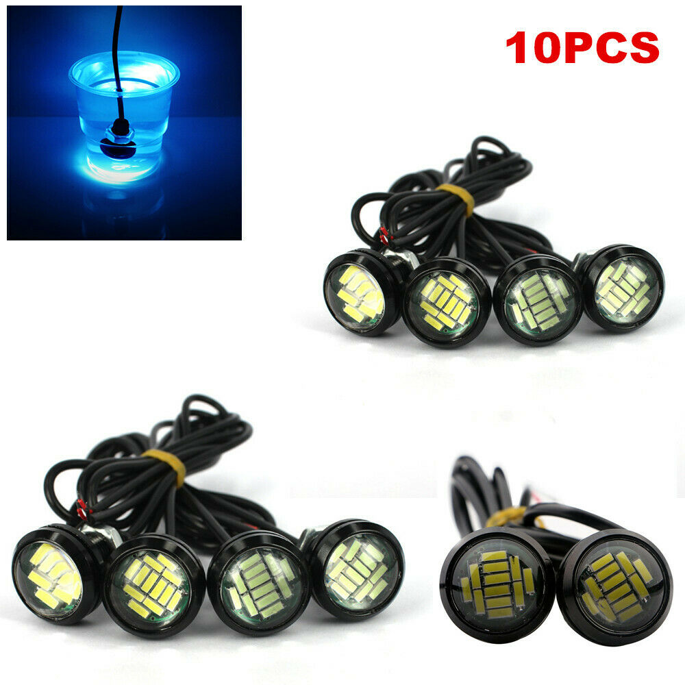 10pcs Blue 12V 5W Eagle Eye LED Daytime Running DRL Backup Light Car Rock Lamp