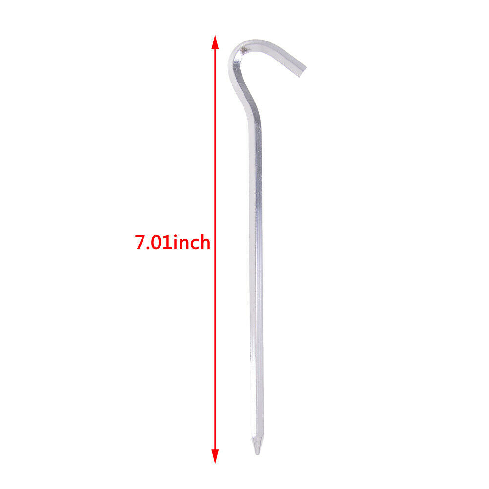 5 Pcs Alloy Tent Stakes Pegs Heavy Duty Nail Head 7.01Inch Solid Steel Me Hu SJ
