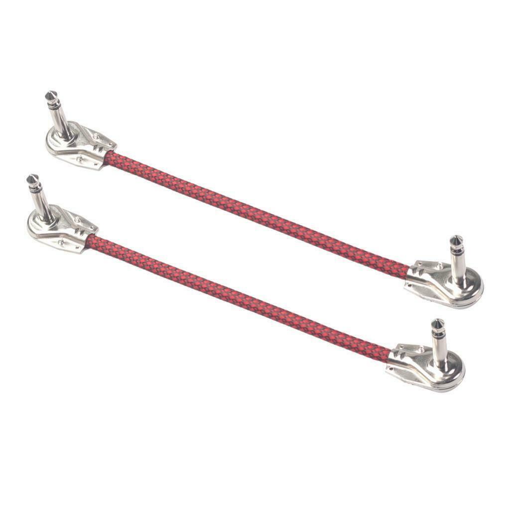 2-part Guitar Patch Cords Right Angle 1/4 Inch Plugs, Guitar Effects Pedal