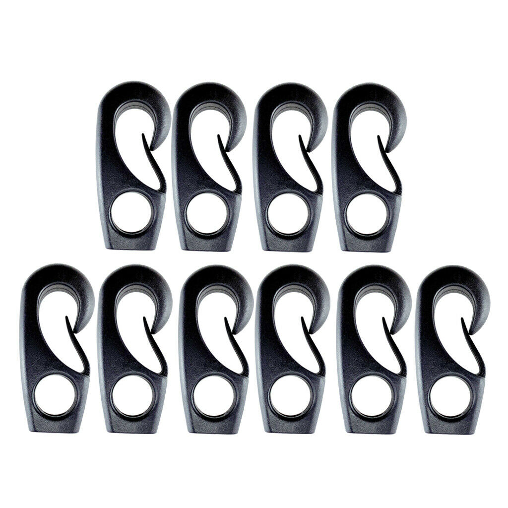 10 Pieces  55mm  Nylon Bungee Hook Shock Cord Hook  for kayaks, canoes, boats.