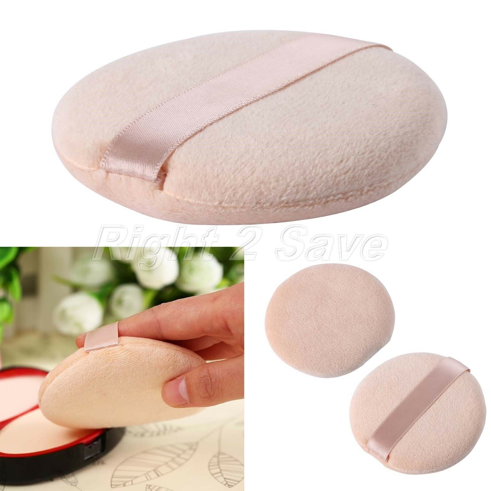 1X Round Circle Beauty Facial Face Sponge Makeup Cosmetic Powder Puff Pad Ribbon