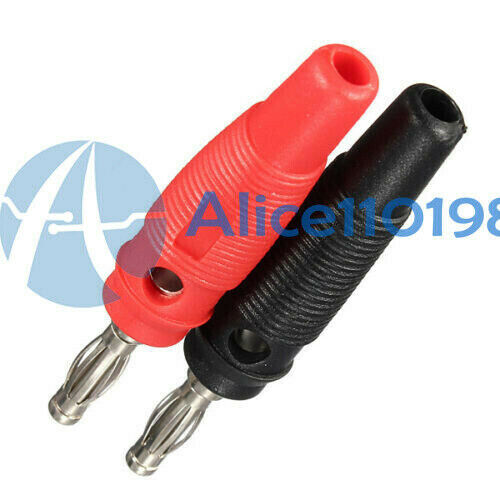 2PCS Nickel Plated Solderless Speaker Banana Plug Audio Jack Connector
