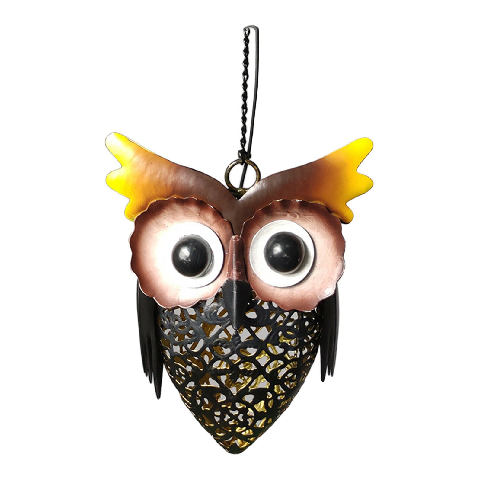 Metal Owl Solar Powered Garden Lights Silhouette Lamp Patio Path Lawn Decor