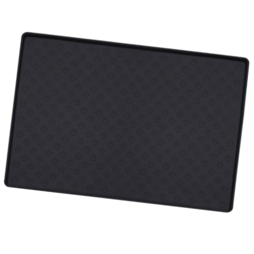 Silicone Dog Cat Pet Food Mats Tray Feeding Mat Bowl Mat Travel Black