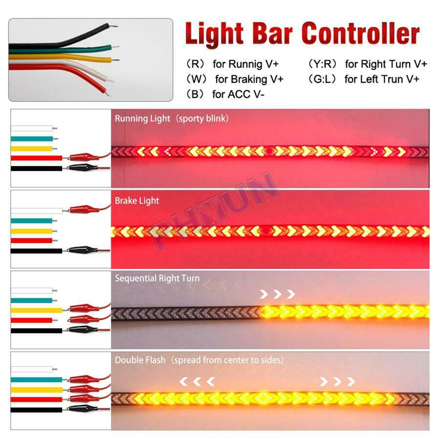 40" Pickup Trucks Tailgate Light Bar LED 2 Colors Turn Signal Brake Driving Lamp