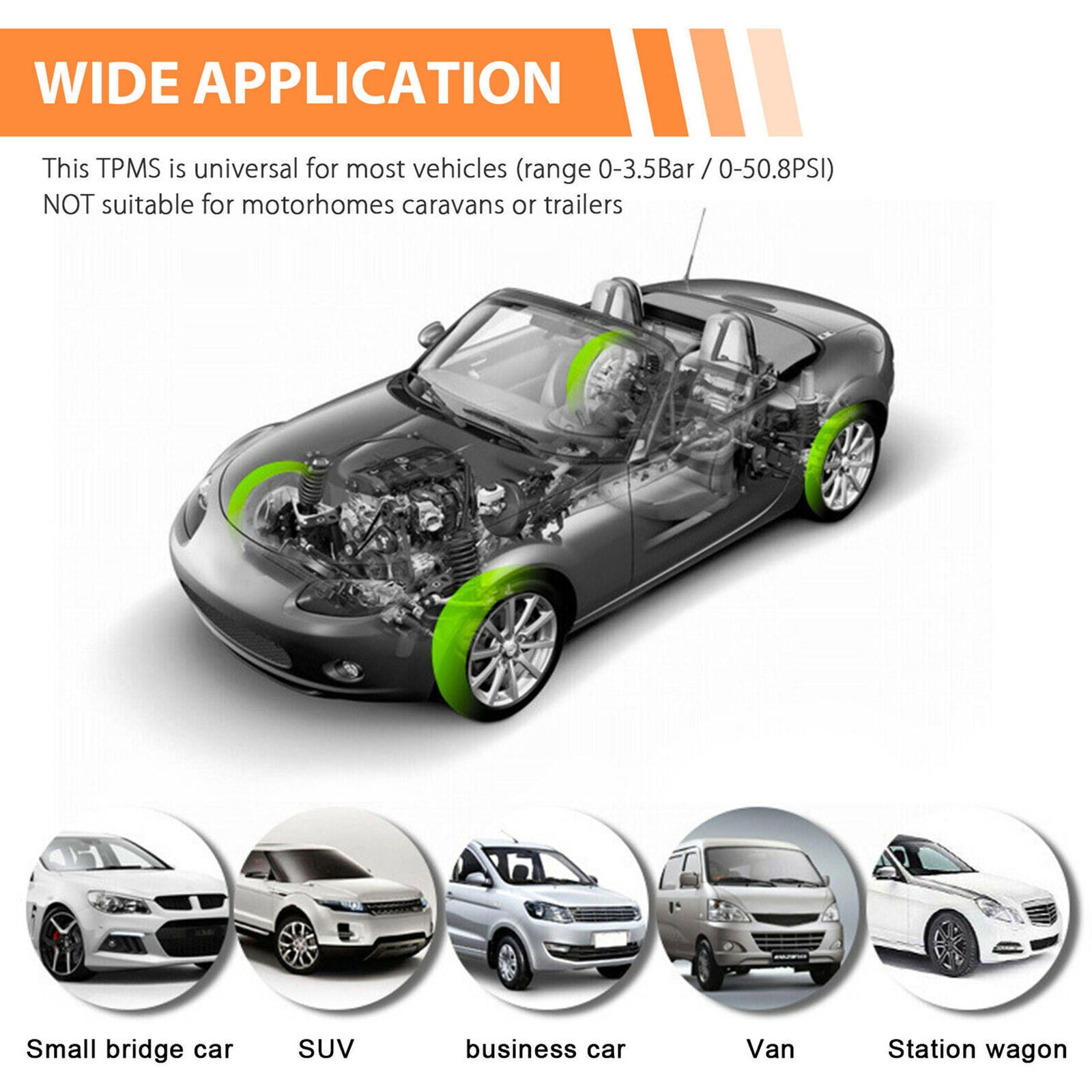 Wireless Solar TPMS LCD USB Car Tire Pressure Monitoring System 4External Sensor