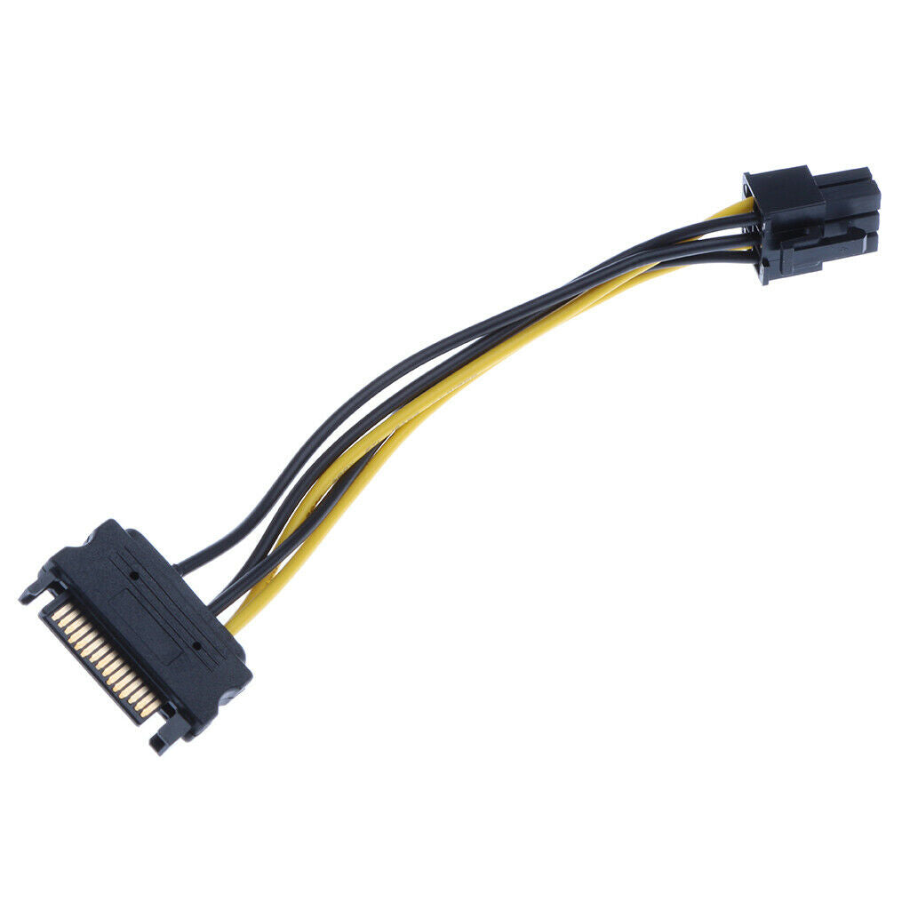 15pin SATA Power to 6pin PCI-E   Graphics Adapter Video Card Cable