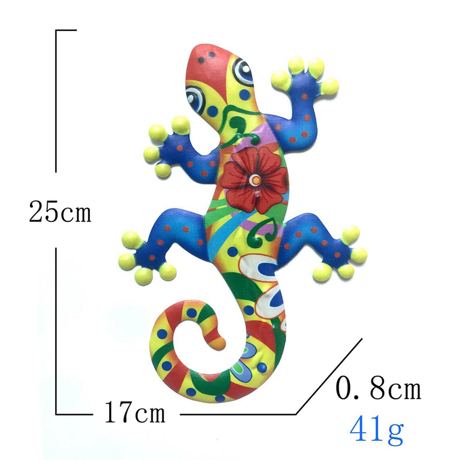Metal Hang Gecko Wall Decor Lizard for Home Garden Patio Fence Decor Blues