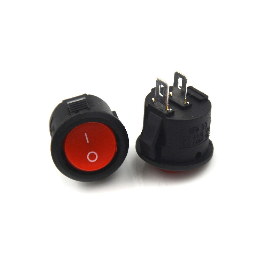 10x 16mm Round Boat Rocker SwitchesMini 2 PinON-OFF Rocker Switches 3A/250V B Tt