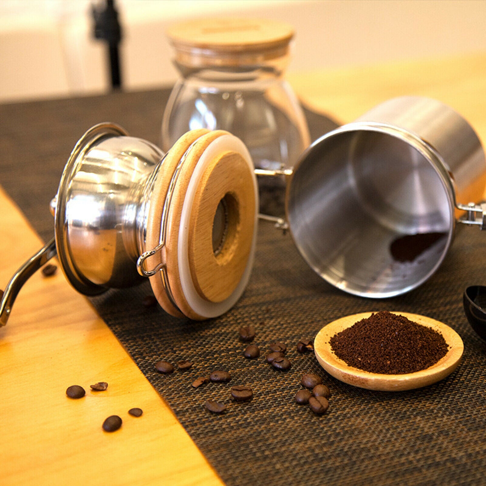 Portable Manual Coffee Grinder with Adjustable Setting for Espresso Office