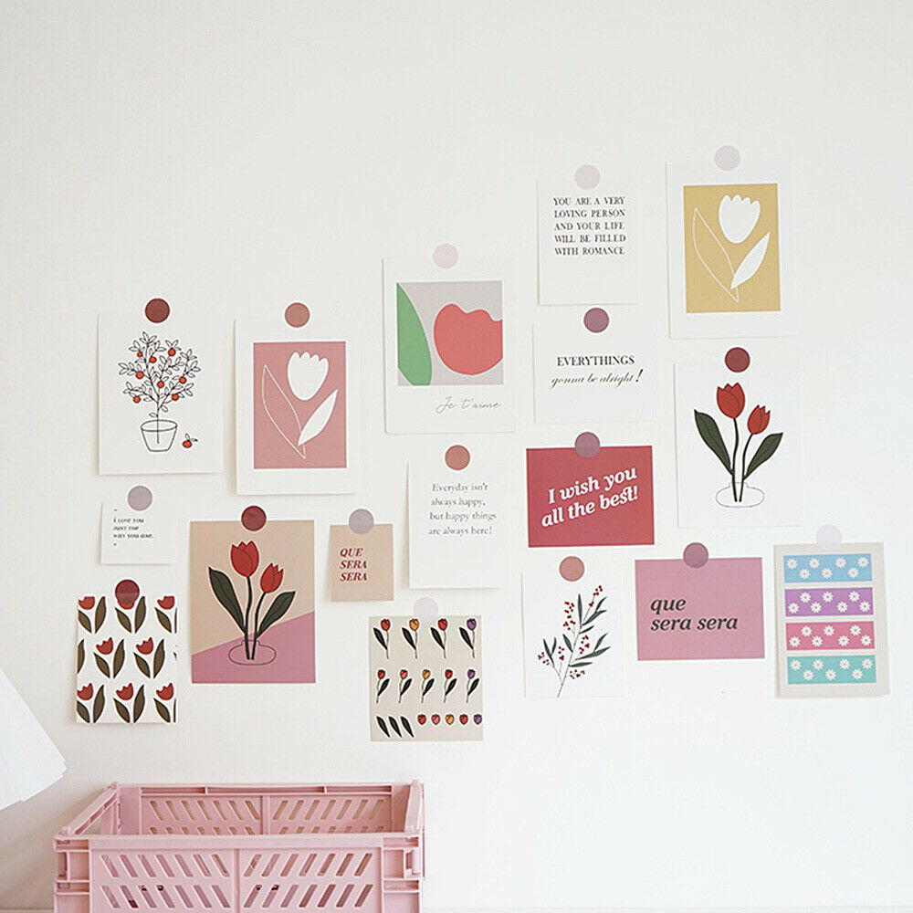 17PCS Wall Collage Kit Aesthetic Tulip Pictures Home Room Bedroom Decor for Girl