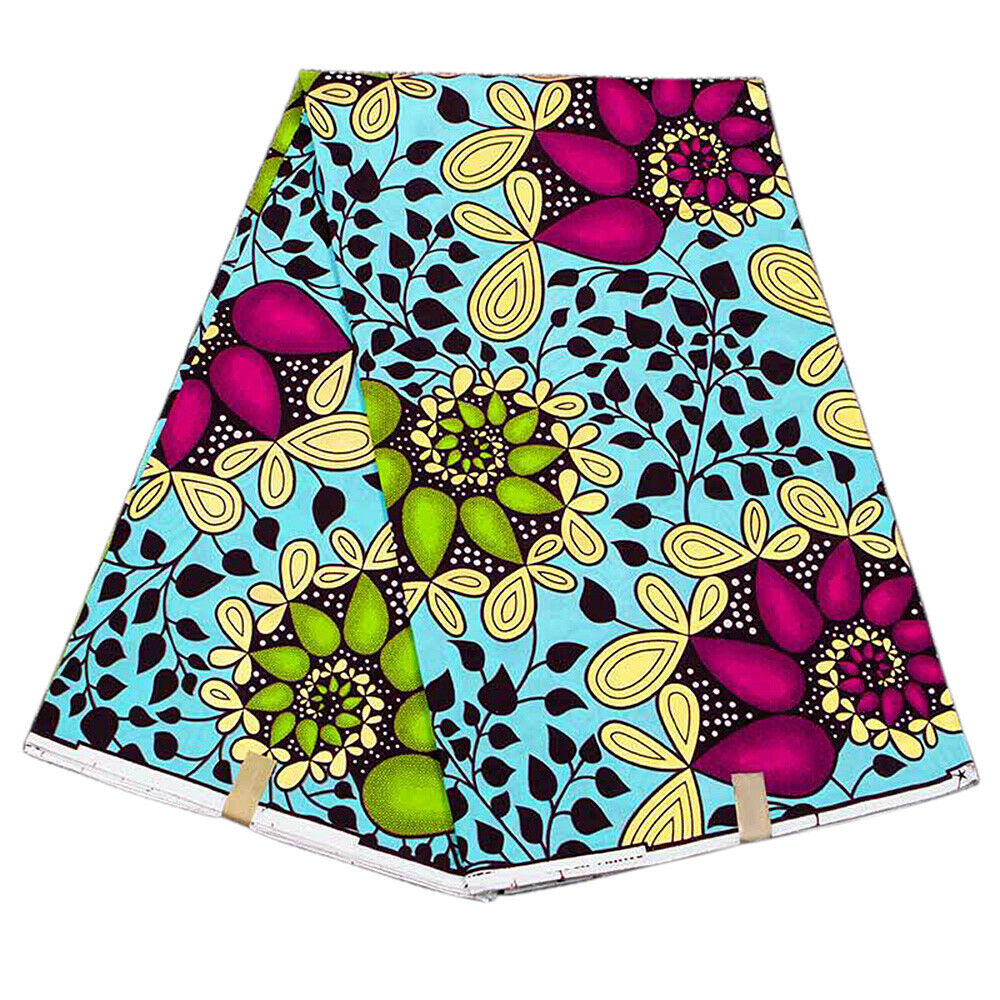 African Cotton Wax Fabric Flower Batik Cloth DIY Sewing Clothing Dress Material