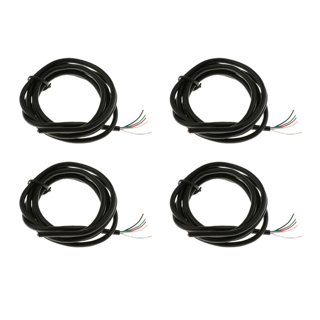 4x Practical 4 Core Guitar Bass Connection Electricity Wire, 100cm/39.37inch
