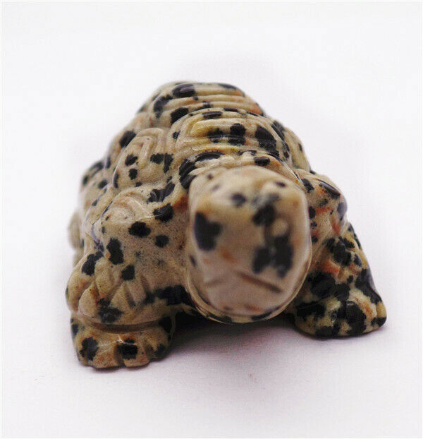 52x32x26mm Natural Dalmation Jasper Sea Turtle Decoration Statue Decor HH7938