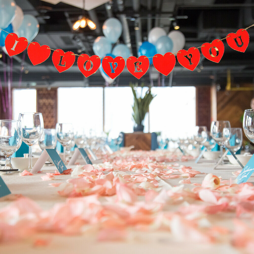 Wooden Hollowed I LOVE YOU Wedding Pendant Festival Party Hanging Ornaments @