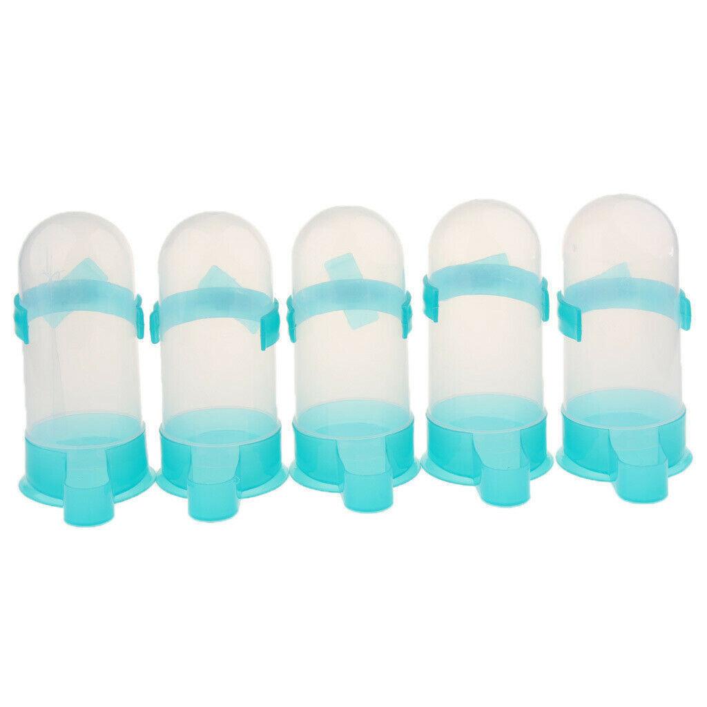 5 Pcs Bird Pigeon Parrot Automatic Feeder Water Food Dispenser Green L