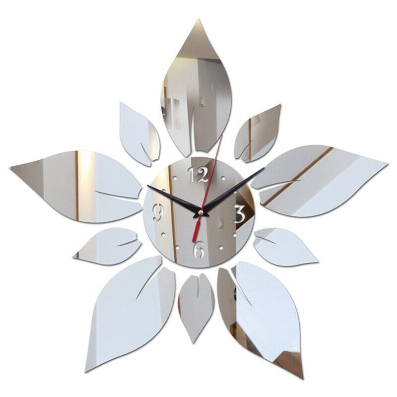 Mirror Acrylic Material Single Face Wall Stickers Modern Style Wall Quartz CloU8
