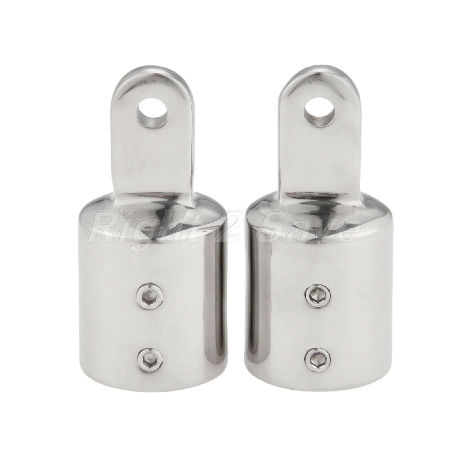 2Pcs Bimini Eye End Top Caps 316 Stainless Polished Hardware Marine for 1" Tube
