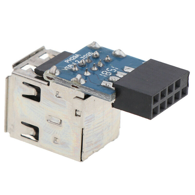 Internal Header Adapter 2 Ports USB2.0 A Female 9Pin Motherboard to DoubleLay XC