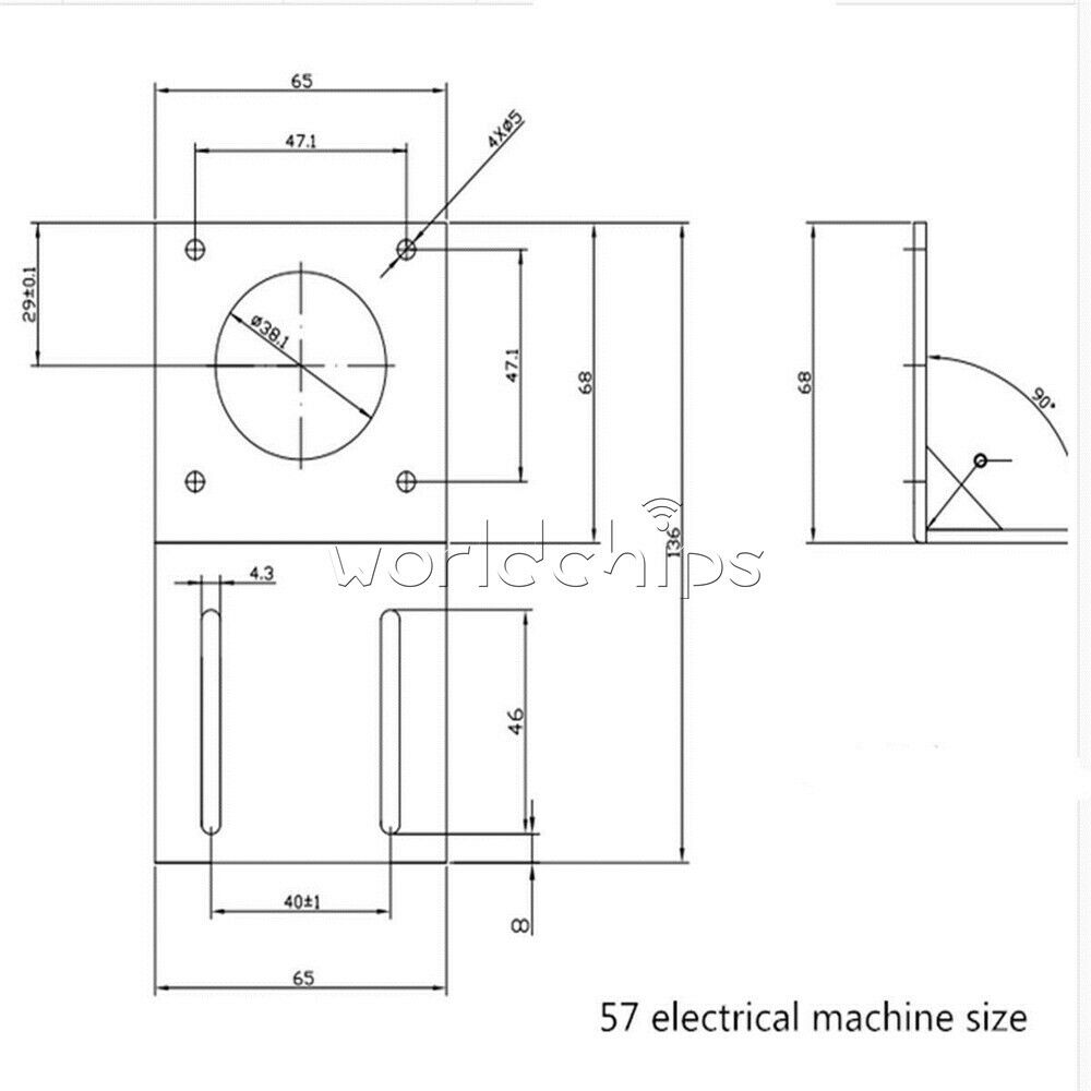 For 57mm NEMA23 Stepper Motor Alloy Steel Mounting Bracket + Screws