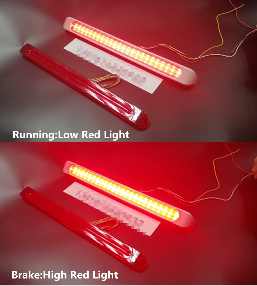 17" Dual Color 47 LED Flowing Turn Light Car Brake Light Bar Tail Warning Light