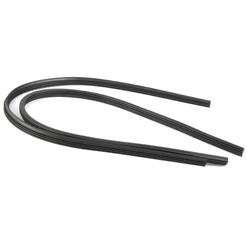 2 Pieces Universal 28 Inch 6mm Black Rubber Wiper Blade Frameless for Car Bus