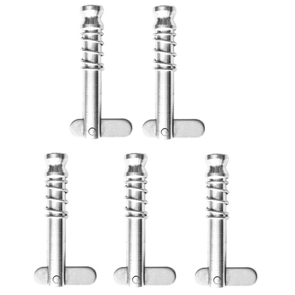 5 x Stainless Steel Spring Loaded Quick Release Pin for Boat Top Deck Hinge