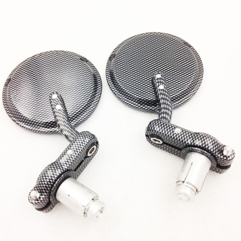 Carbon 7/8 inch Bar End Mirrors for  Kawasaki Suzuki Yamaha Ducati