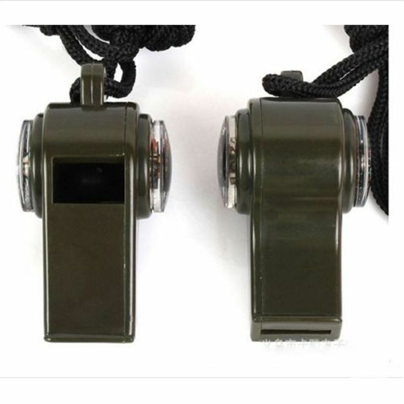 3 in1 Emergency Survival Gear Camping Hiking Whistle Compass Thermometer