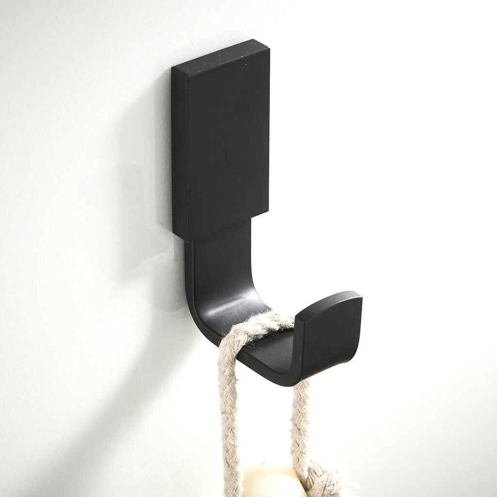 Coat Hook Brass Robe Towel Hooks Contemporary Style Matte Black Finish Wall