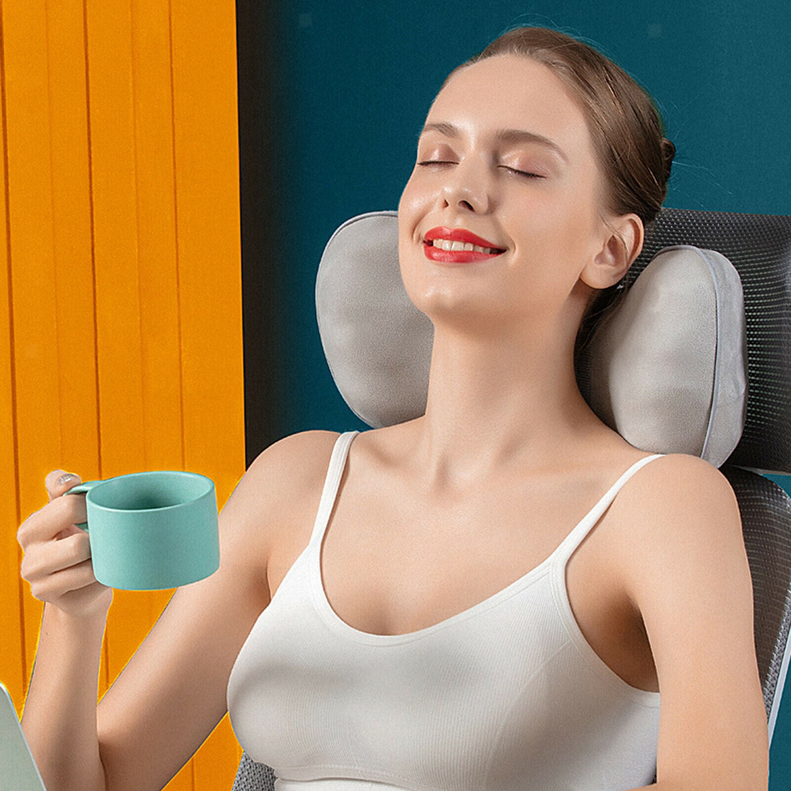 USB Rechargeable Neck Massager Pillow Massager Back Deep Kneading Cushion