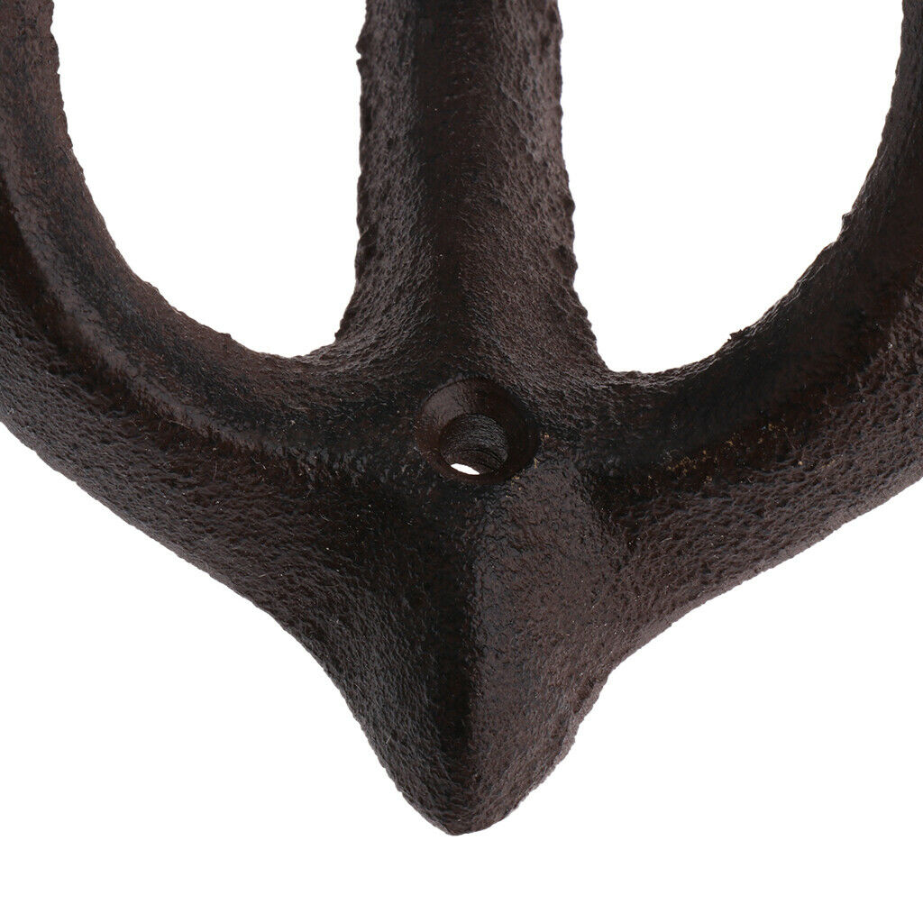 4 Pcs Rustic Double Wall Hook Bedroom Coat Hook Rack Hanger Decoration Black