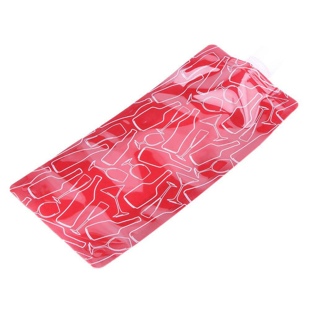 Portable 750mL Foldable Outdoor Camping Hiking PE Water Bag (Red) @