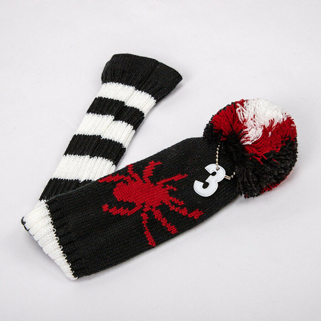 3x Wool Knit Golf Driver Fairway Wood Headcover Pom Head Covers Accessories