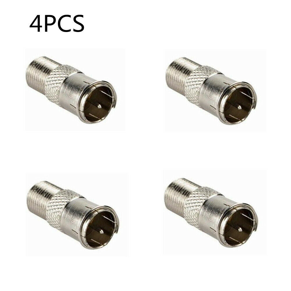 4PC F Type Quick Plug RF Coax Coaxial Cable Adapter Connector Male to Female M/F